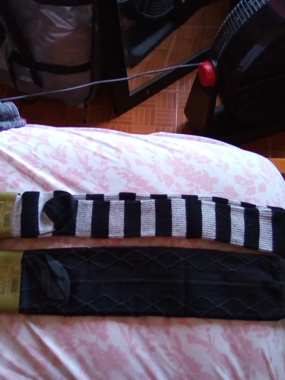 Pair of Knit and Textured Black & Grey Leg Warmers ( Bag E)